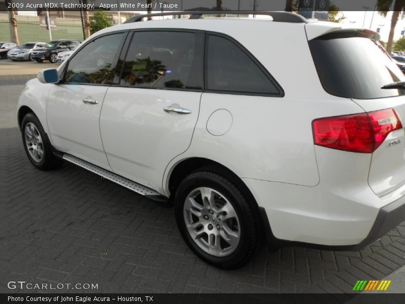 Aspen White Pearl / Taupe 2009 Acura MDX Technology