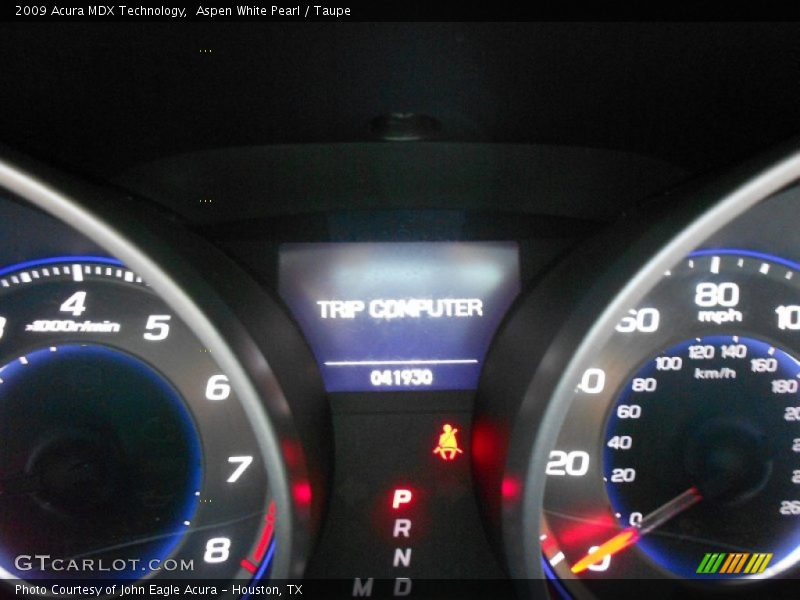 Aspen White Pearl / Taupe 2009 Acura MDX Technology