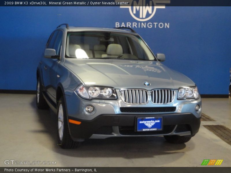 Mineral Green Metallic / Oyster Nevada Leather 2009 BMW X3 xDrive30i