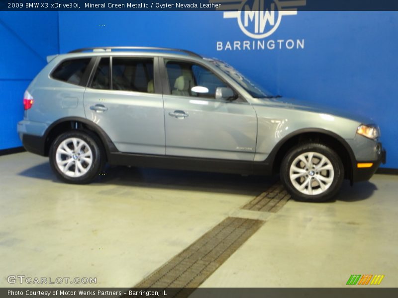 Mineral Green Metallic / Oyster Nevada Leather 2009 BMW X3 xDrive30i