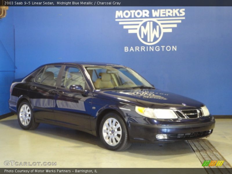 Midnight Blue Metallic / Charcoal Gray 2003 Saab 9-5 Linear Sedan