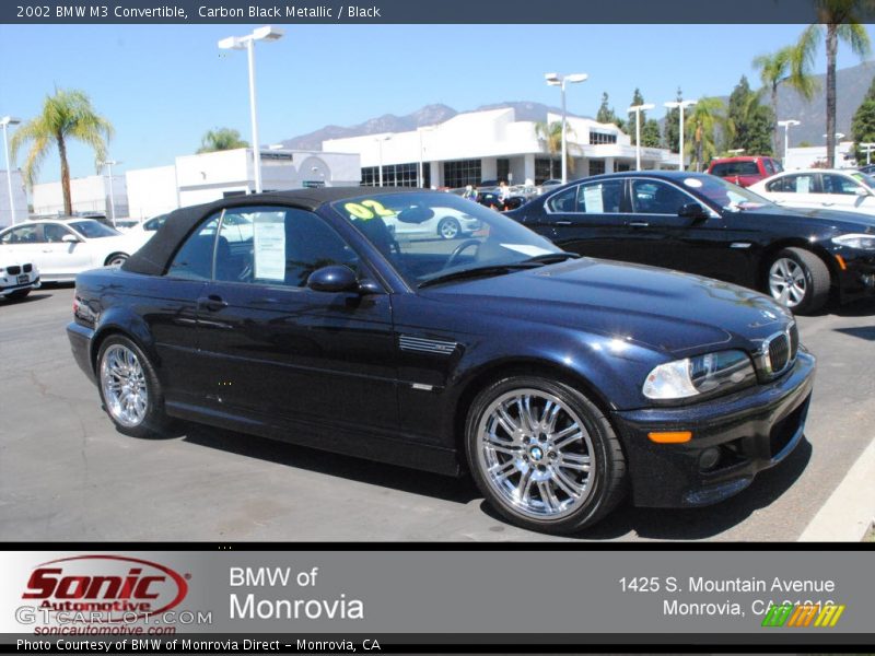 Carbon Black Metallic / Black 2002 BMW M3 Convertible
