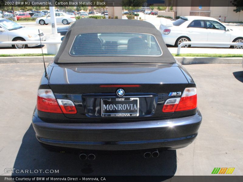 Carbon Black Metallic / Black 2002 BMW M3 Convertible