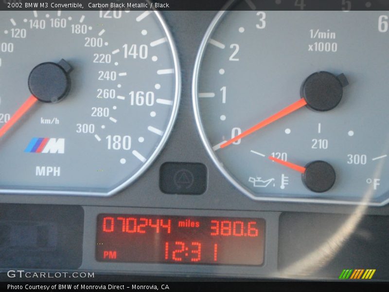 Carbon Black Metallic / Black 2002 BMW M3 Convertible