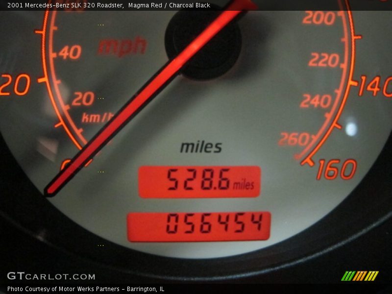 Magma Red / Charcoal Black 2001 Mercedes-Benz SLK 320 Roadster
