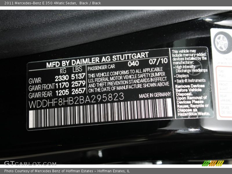 Black / Black 2011 Mercedes-Benz E 350 4Matic Sedan