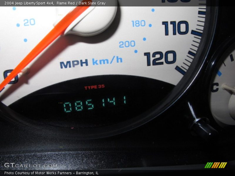 Flame Red / Dark Slate Gray 2004 Jeep Liberty Sport 4x4