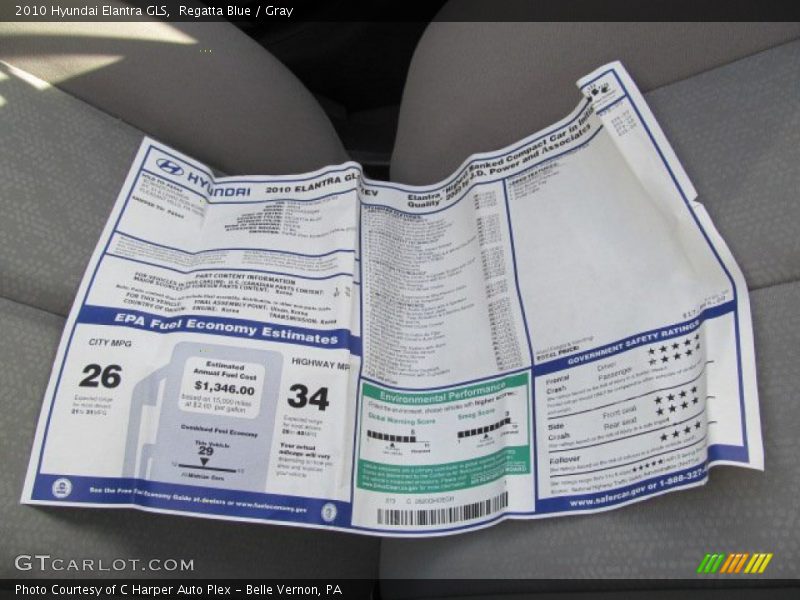 Regatta Blue / Gray 2010 Hyundai Elantra GLS