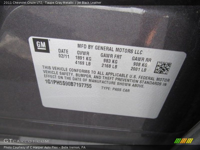 Taupe Gray Metallic / Jet Black Leather 2011 Chevrolet Cruze LTZ
