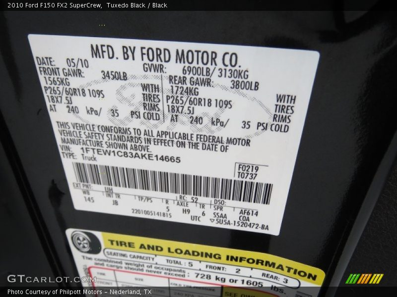 Tuxedo Black / Black 2010 Ford F150 FX2 SuperCrew