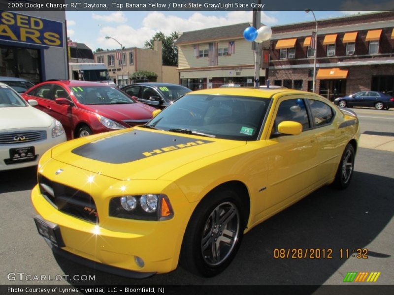 Top Banana Yellow / Dark Slate Gray/Light Slate Gray 2006 Dodge Charger R/T Daytona