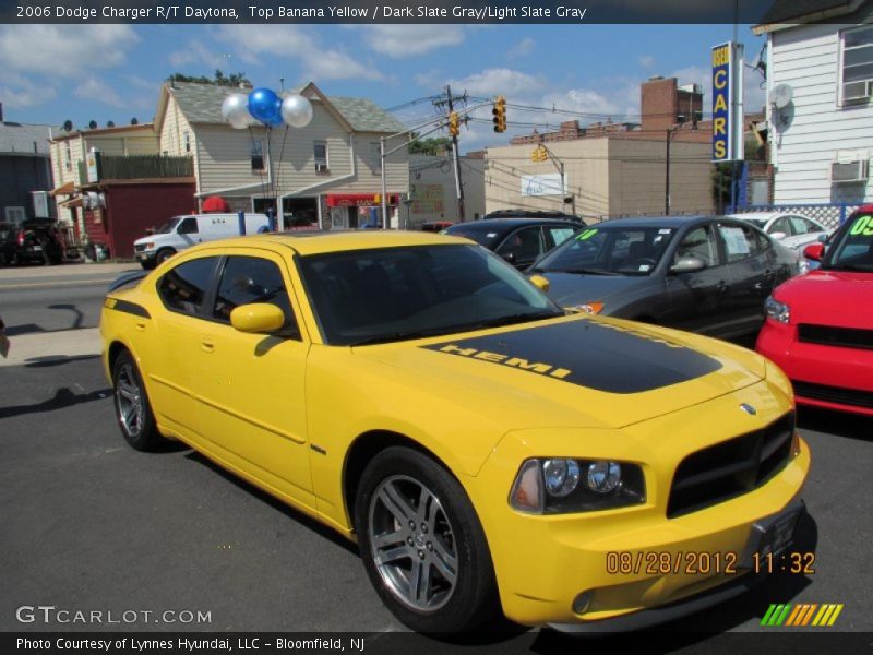 Top Banana Yellow / Dark Slate Gray/Light Slate Gray 2006 Dodge Charger R/T Daytona