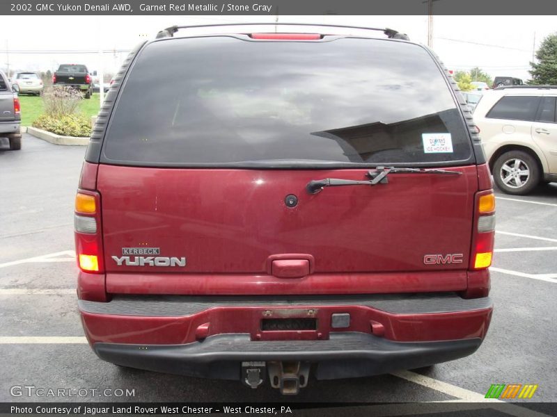 Garnet Red Metallic / Stone Gray 2002 GMC Yukon Denali AWD