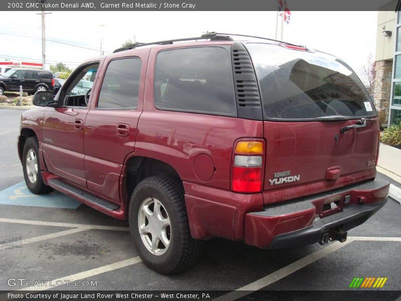 Garnet Red Metallic / Stone Gray 2002 GMC Yukon Denali AWD