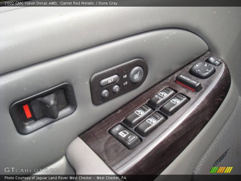 Garnet Red Metallic / Stone Gray 2002 GMC Yukon Denali AWD