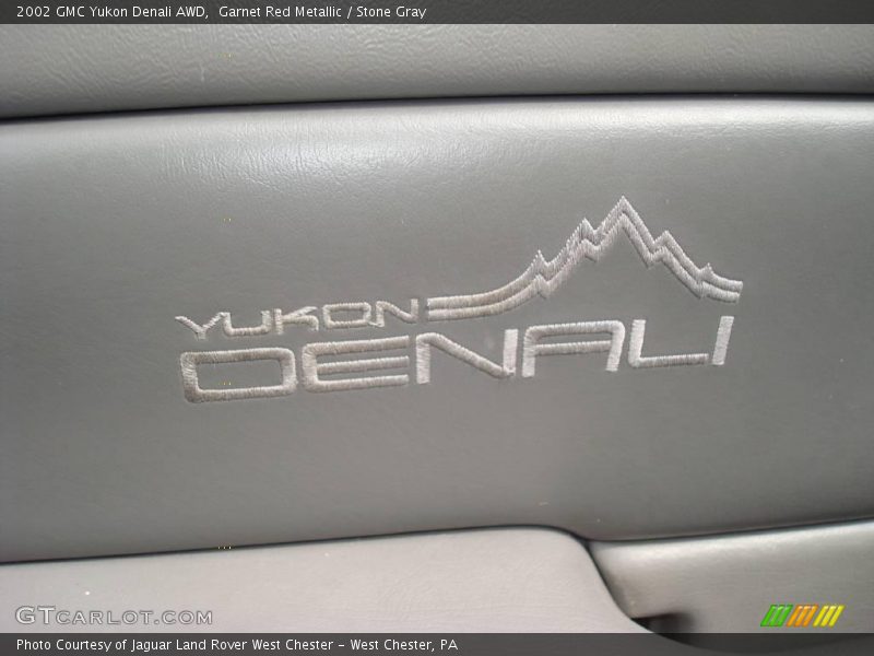 Garnet Red Metallic / Stone Gray 2002 GMC Yukon Denali AWD
