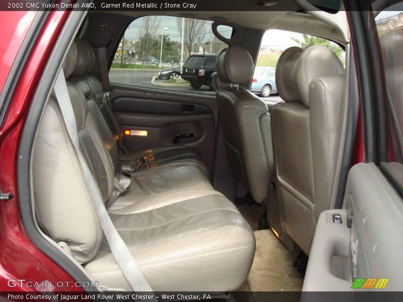 Garnet Red Metallic / Stone Gray 2002 GMC Yukon Denali AWD