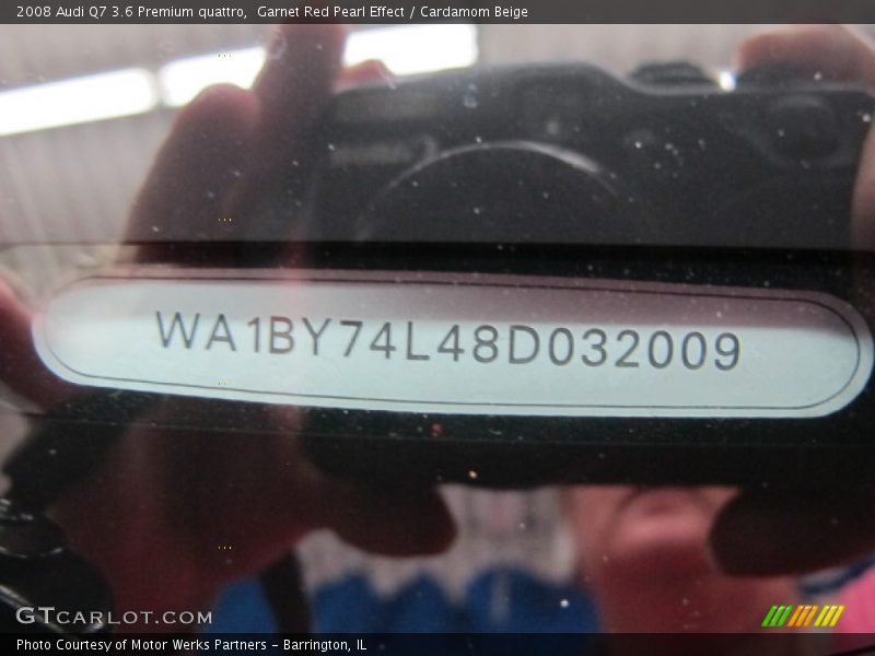 Garnet Red Pearl Effect / Cardamom Beige 2008 Audi Q7 3.6 Premium quattro