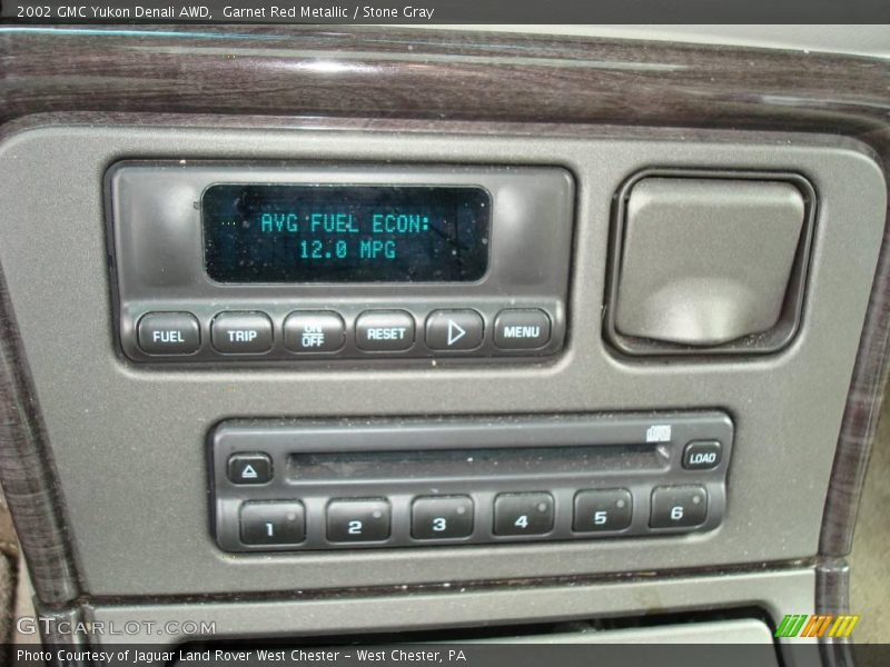 Garnet Red Metallic / Stone Gray 2002 GMC Yukon Denali AWD