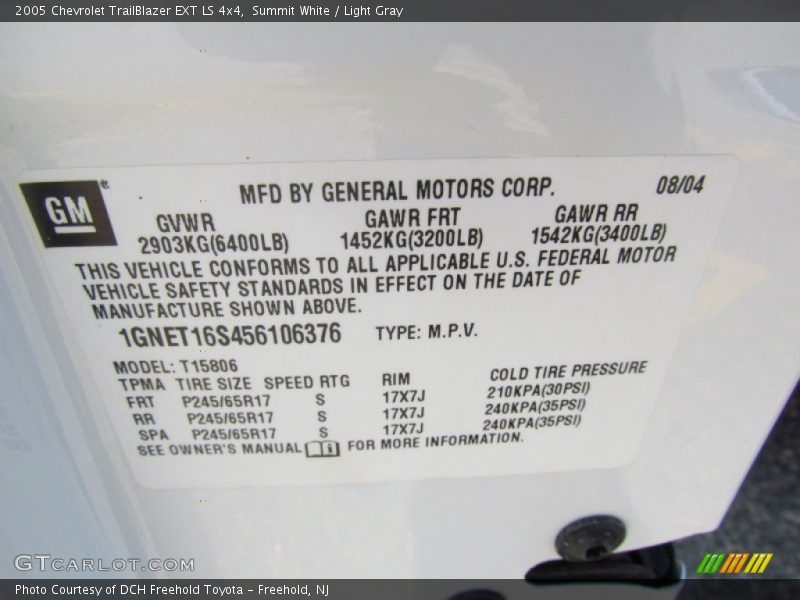 Summit White / Light Gray 2005 Chevrolet TrailBlazer EXT LS 4x4