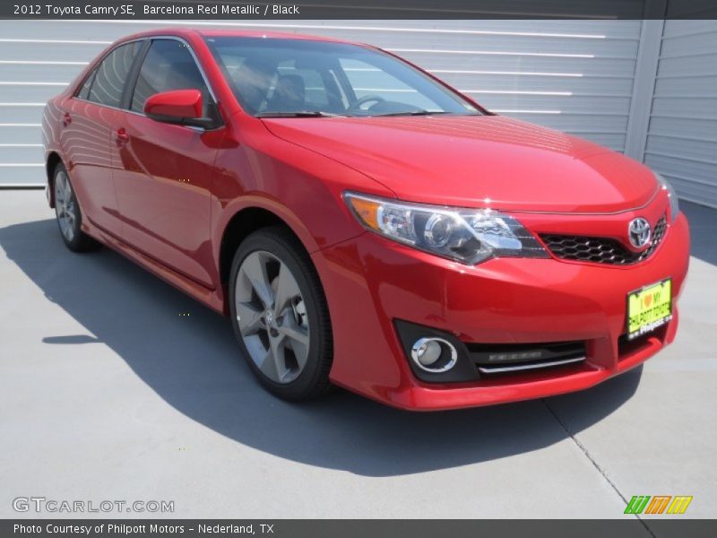 Barcelona Red Metallic / Black 2012 Toyota Camry SE