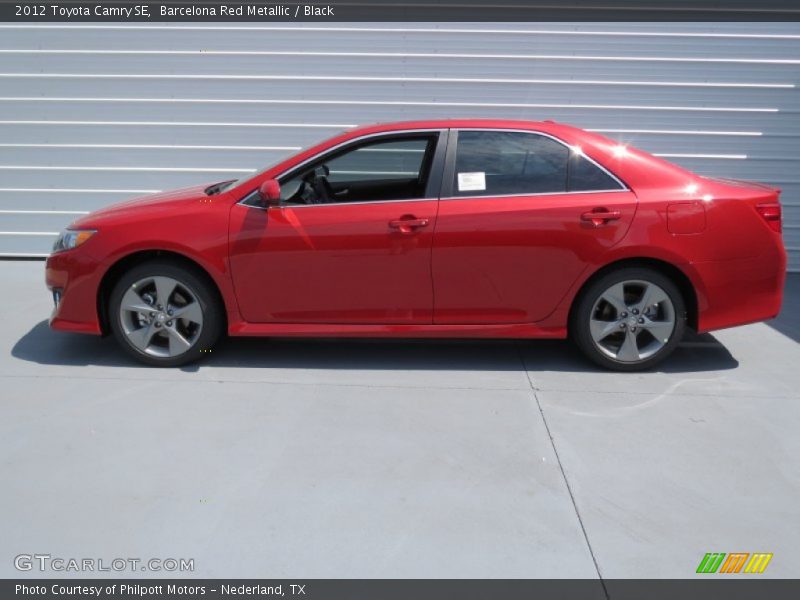 Barcelona Red Metallic / Black 2012 Toyota Camry SE