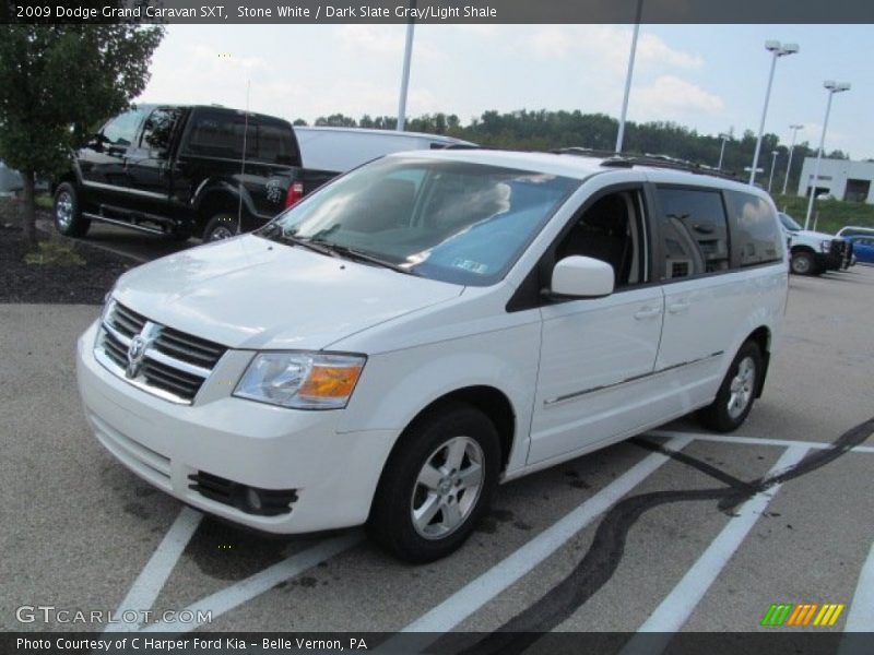 Stone White / Dark Slate Gray/Light Shale 2009 Dodge Grand Caravan SXT