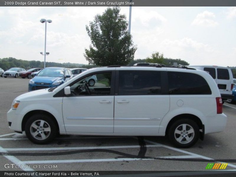 Stone White / Dark Slate Gray/Light Shale 2009 Dodge Grand Caravan SXT