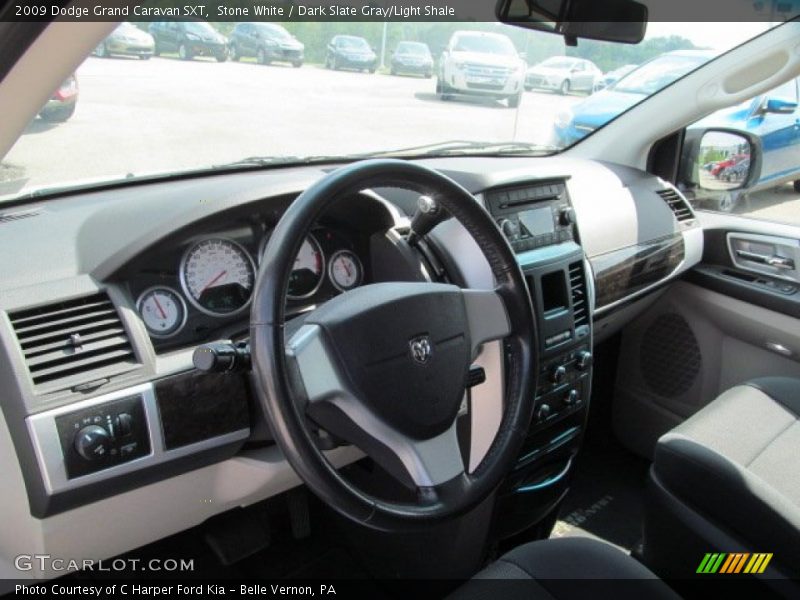 Stone White / Dark Slate Gray/Light Shale 2009 Dodge Grand Caravan SXT
