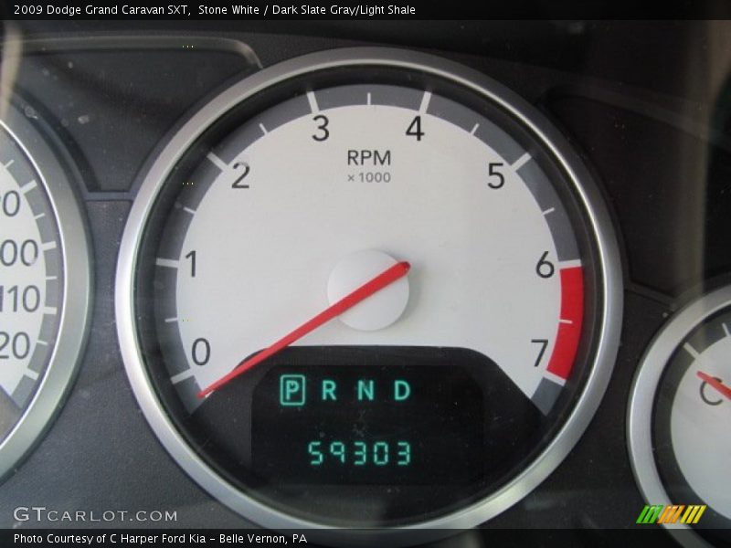 Stone White / Dark Slate Gray/Light Shale 2009 Dodge Grand Caravan SXT