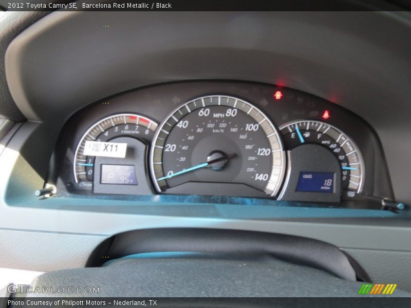 Barcelona Red Metallic / Black 2012 Toyota Camry SE
