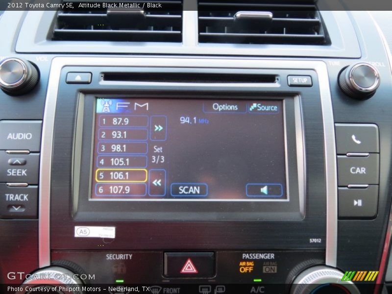 Attitude Black Metallic / Black 2012 Toyota Camry SE