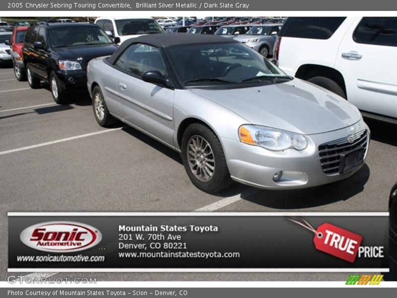 Brilliant Silver Metallic / Dark Slate Gray 2005 Chrysler Sebring Touring Convertible