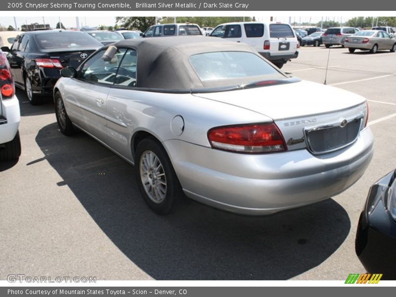 Brilliant Silver Metallic / Dark Slate Gray 2005 Chrysler Sebring Touring Convertible
