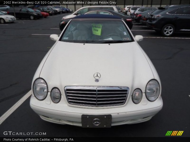 Alabaster White / designo Pebble Grey 2002 Mercedes-Benz CLK 320 Cabriolet