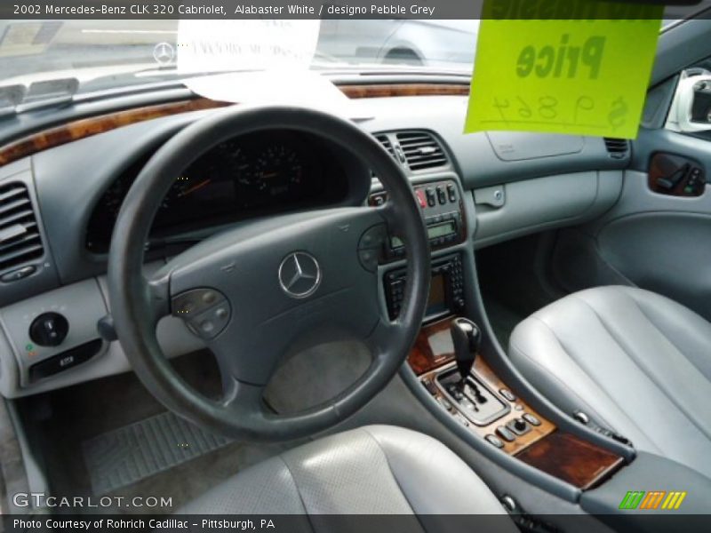 Alabaster White / designo Pebble Grey 2002 Mercedes-Benz CLK 320 Cabriolet