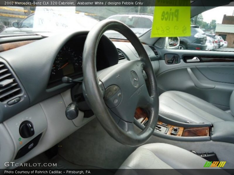 Alabaster White / designo Pebble Grey 2002 Mercedes-Benz CLK 320 Cabriolet