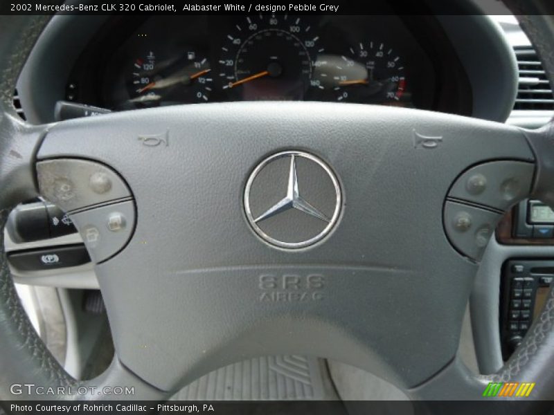 Alabaster White / designo Pebble Grey 2002 Mercedes-Benz CLK 320 Cabriolet