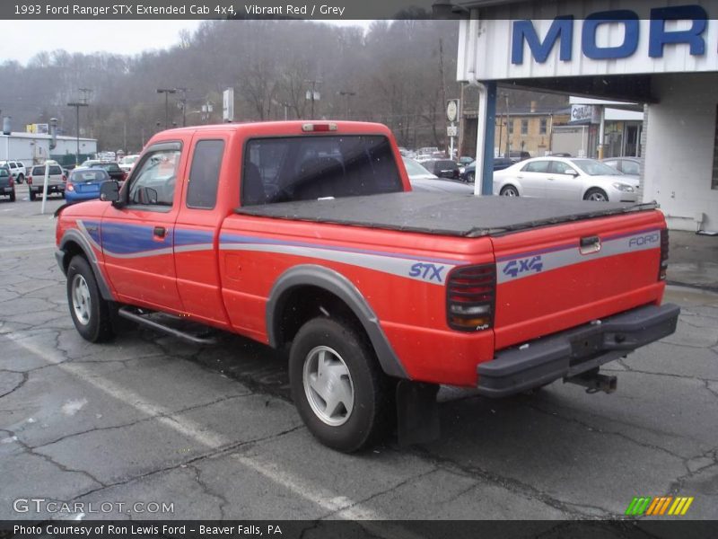 Vibrant Red / Grey 1993 Ford Ranger STX Extended Cab 4x4