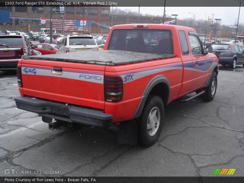 Vibrant Red / Grey 1993 Ford Ranger STX Extended Cab 4x4