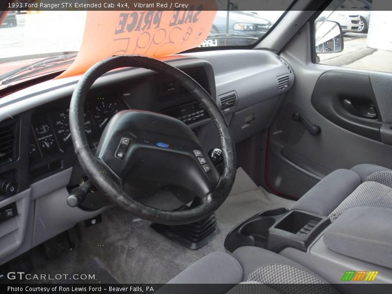 Vibrant Red / Grey 1993 Ford Ranger STX Extended Cab 4x4
