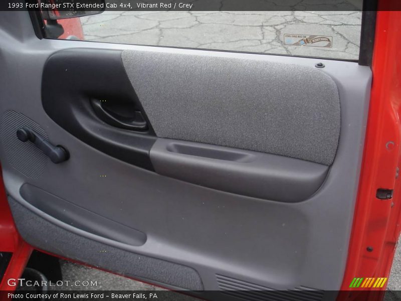 Vibrant Red / Grey 1993 Ford Ranger STX Extended Cab 4x4
