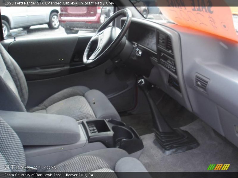 Vibrant Red / Grey 1993 Ford Ranger STX Extended Cab 4x4