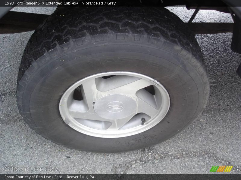 Vibrant Red / Grey 1993 Ford Ranger STX Extended Cab 4x4