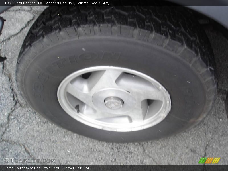 Vibrant Red / Grey 1993 Ford Ranger STX Extended Cab 4x4