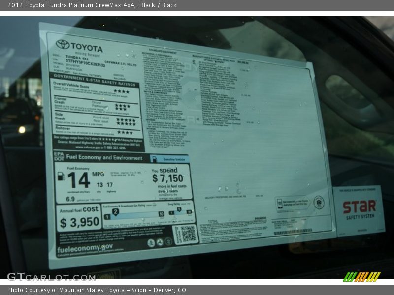 Black / Black 2012 Toyota Tundra Platinum CrewMax 4x4