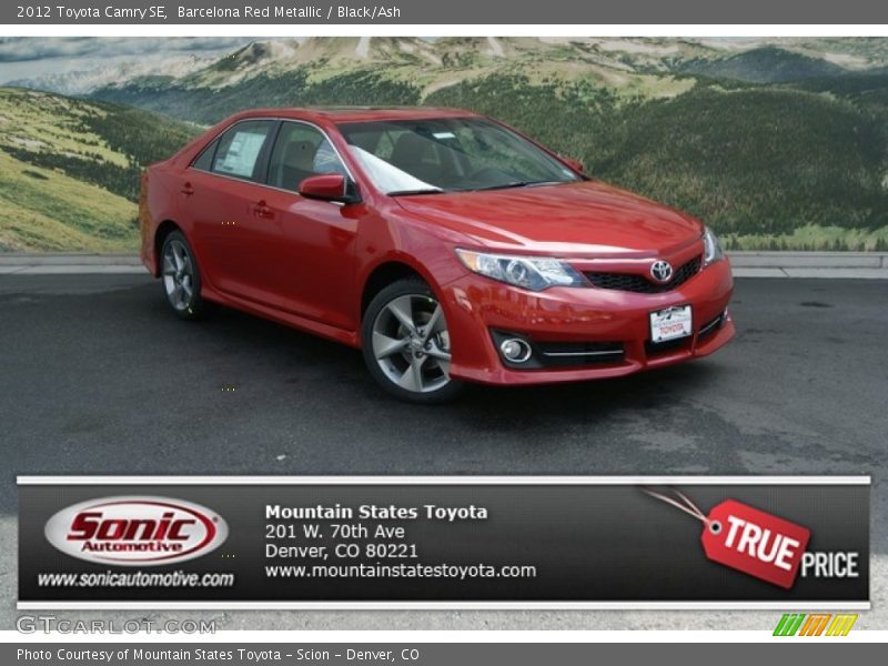 Barcelona Red Metallic / Black/Ash 2012 Toyota Camry SE