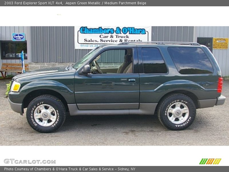 Aspen Green Metallic / Medium Parchment Beige 2003 Ford Explorer Sport XLT 4x4