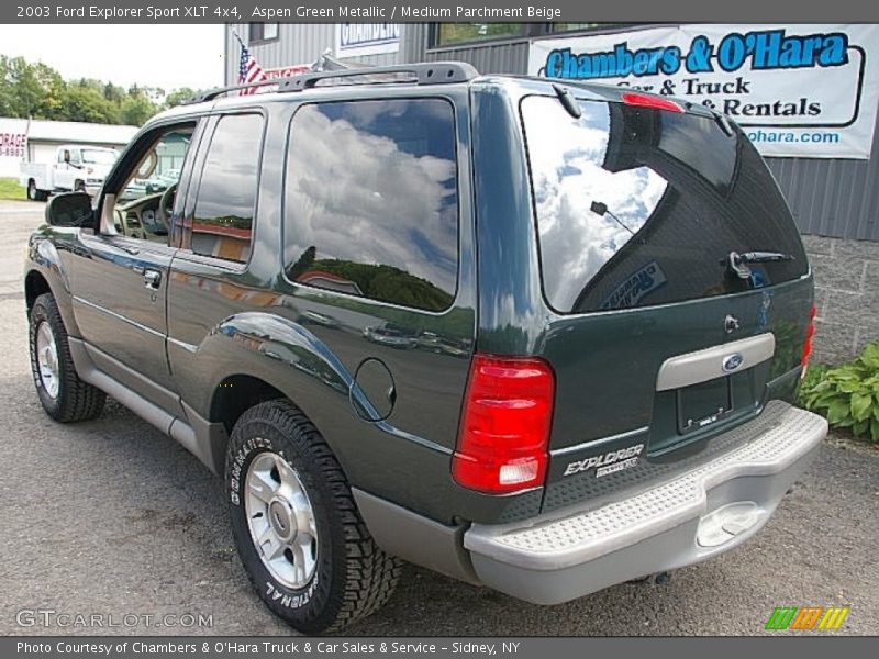 Aspen Green Metallic / Medium Parchment Beige 2003 Ford Explorer Sport XLT 4x4