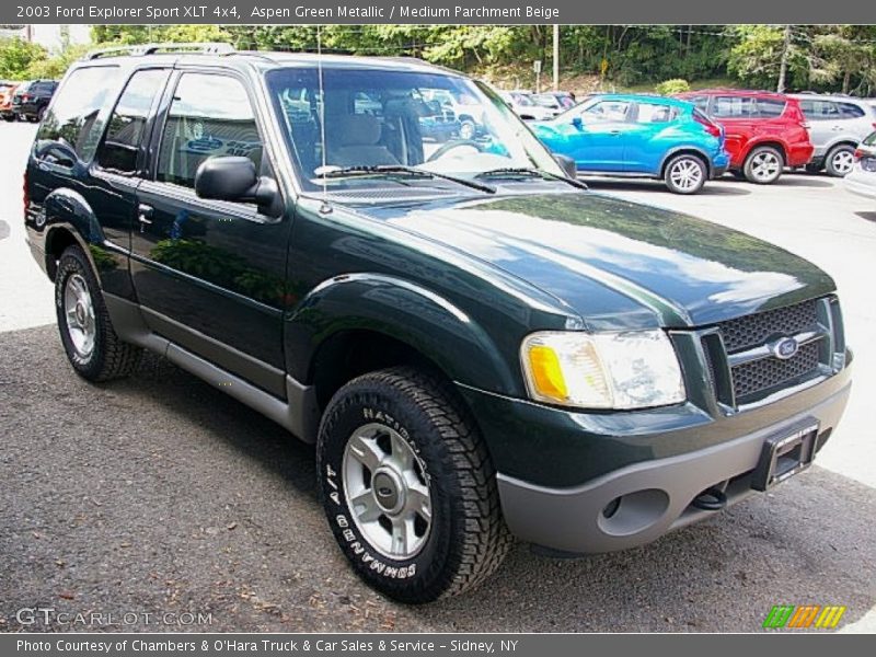 Aspen Green Metallic / Medium Parchment Beige 2003 Ford Explorer Sport XLT 4x4